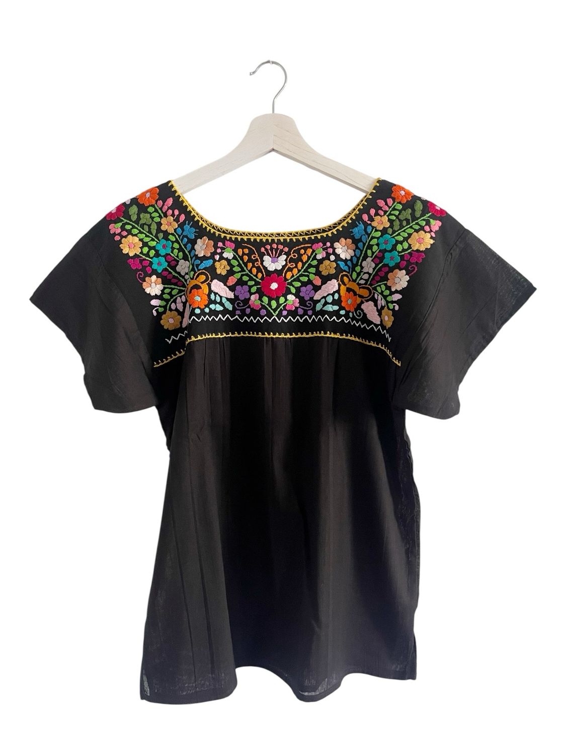 Mexikanische Bluse mit Stickerei, Boho Bluse, S