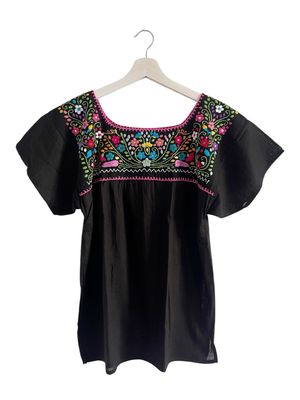 Mexikanische Bluse mit Stickerei, Boho Bluse, S