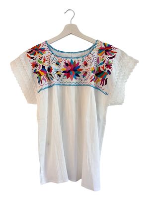 Mexikanische  Bluse Puebla mit Stickerei,  M