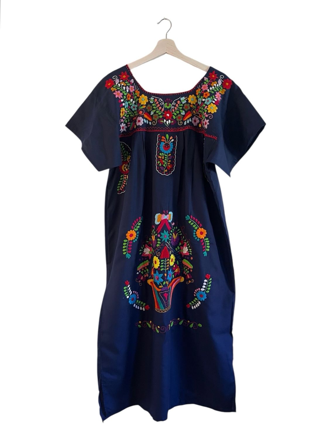 Mexikanisches Kleid Puebla, Tunika Dame, Sommerkleid L Mexikanisches Kleid Puebla, Tunika Dame, Sommerkleid L