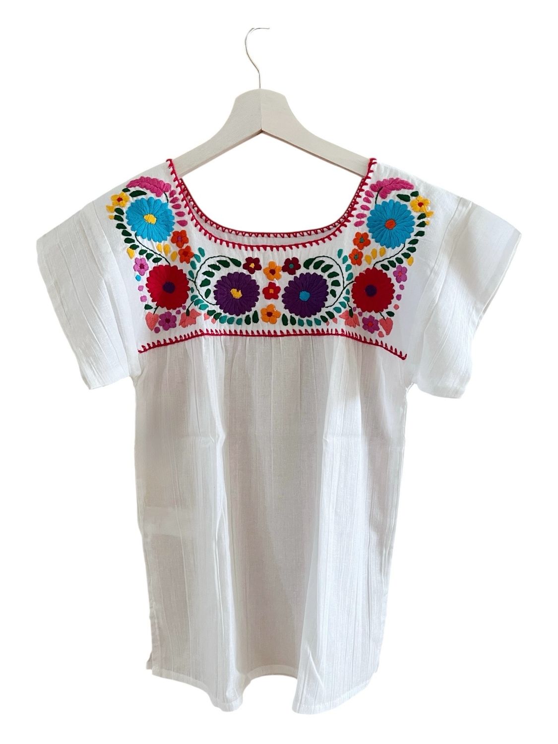 Mexikanische Bluse Puebla, Boho Bestickte Bluse, XS Mexikanische Bluse Puebla, Boho Bestickte Bluse, XS