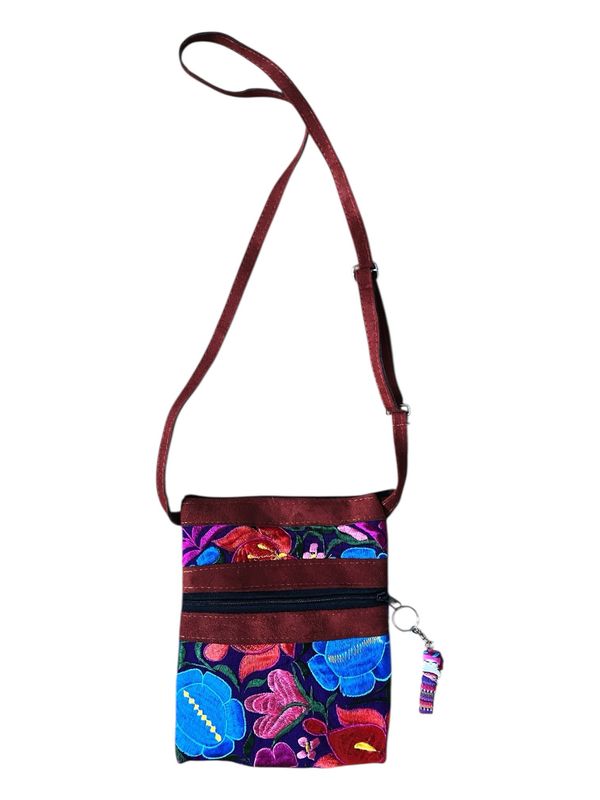 Umhängetasche mit Stickerei aus Mexiko, Boho Tasche Crossbody, Weihnachtsgeschenk