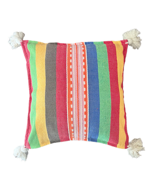 Mexikanischer Kissenbezug Oaxaca 50x50 aus Baumwolle Arcoiris