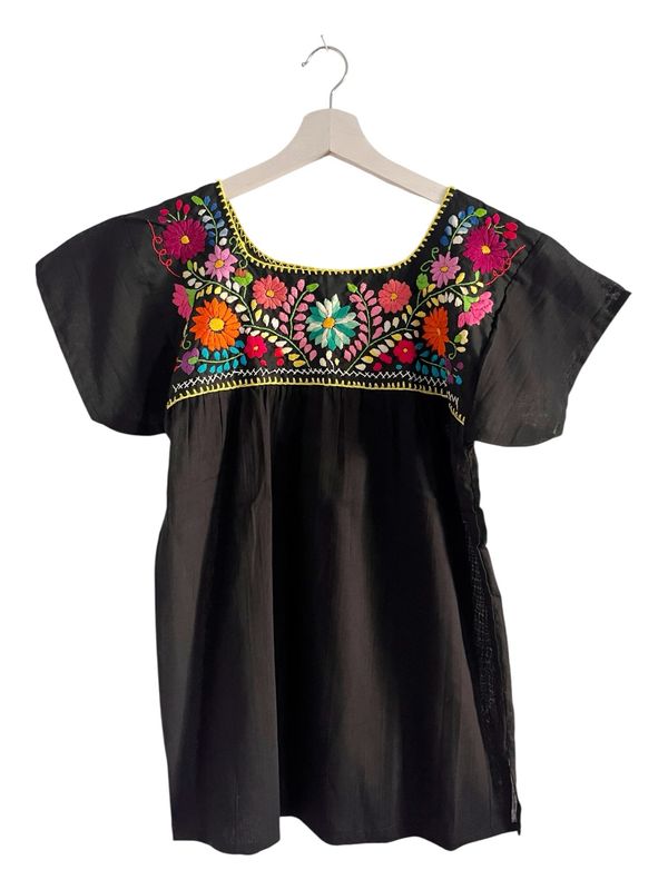 Mexikanische Bluse mit Stickerei, Boho Bluse, S