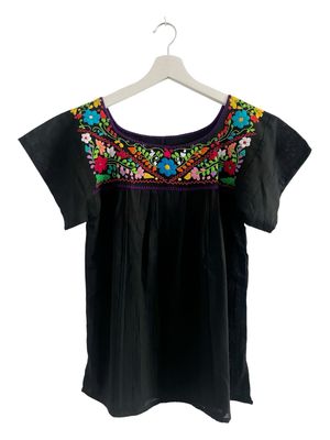 Mexikanische Bluse mit Stickerei, Boho Bluse, S