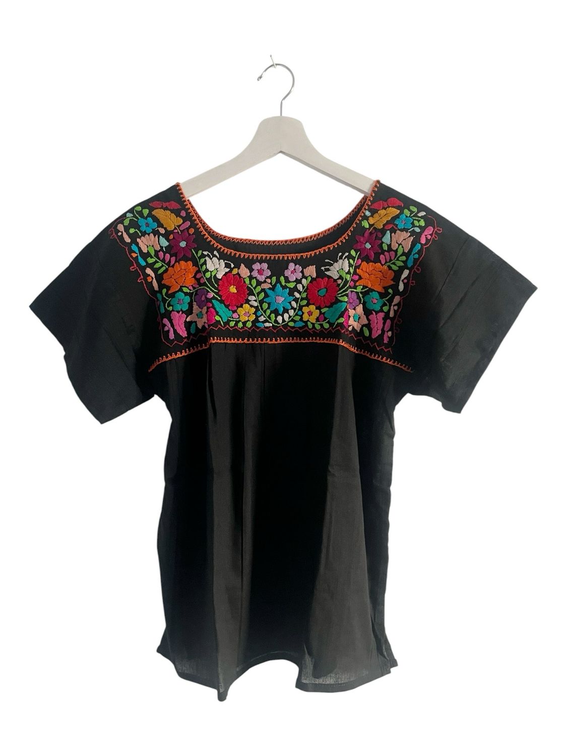 Mexikanische Bluse Puebla mit Stickerei, M Mexikanische Bluse Puebla mit Stickerei, M