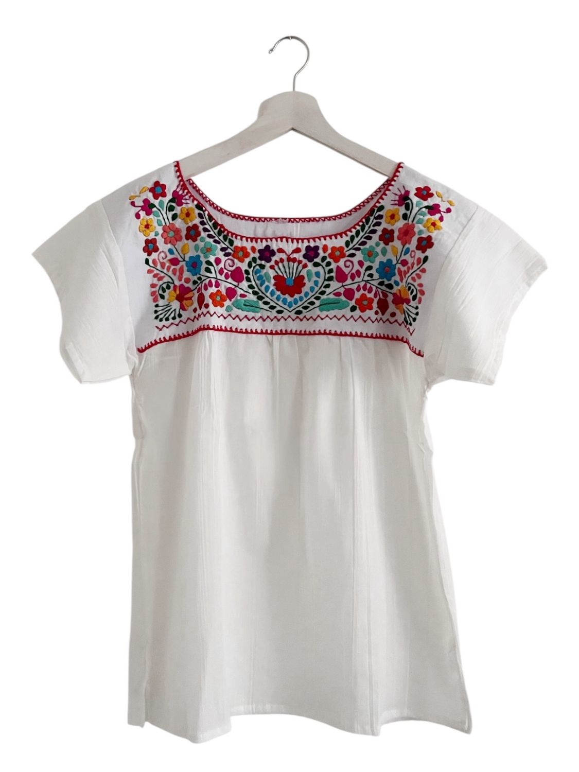 Mexikanische Bluse Puebla, Sommerbluse Damen, S
