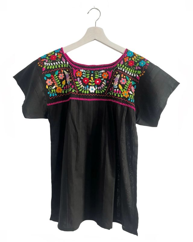 Mexikanische Bluse Puebla, Boho Sommerbluse, S Mexikanische Bluse Puebla, Boho Sommerbluse, Bluse mit Stickerei, Bluse Damen
