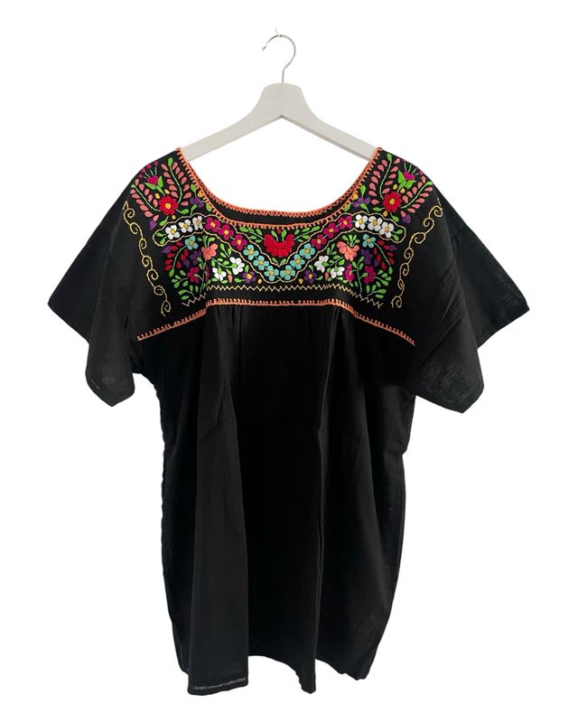 Mexikanische Bluse XL, Boho Sommerbluse, handgemachte Stickerei Mexikanische Bluse XL, Boho Sommerbluse, handgemachte Stickerei