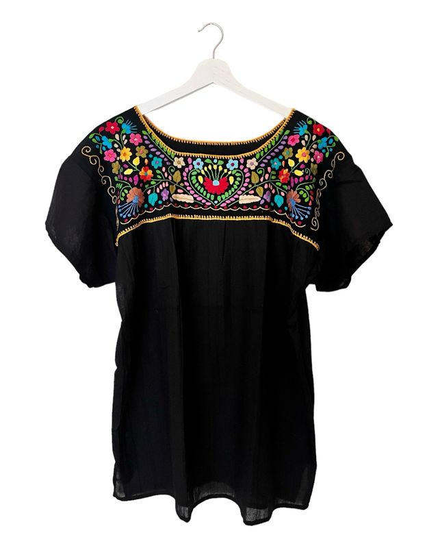 Mexikanische Bluse XL, Boho Sommerbluse, handgemachte Stickerei Mexikanische Bluse XL, Boho Sommerbluse, handgemachte Stickerei