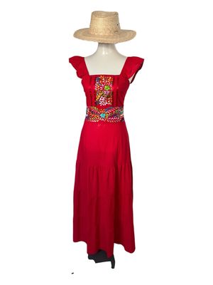 Mexikanisches Sommerkleid mit Blumen aus Oaxaca Mexikanisches Sommerkleid mit Blumen aus Oaxaca
