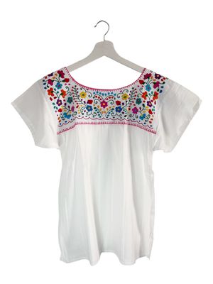 Mexikanische Bluse Puebla, Boho Bestickte Bluse, Sommerbluse, S Mexikanische Bluse Puebla, Boho Bestickte Bluse, Sommerbluse, S