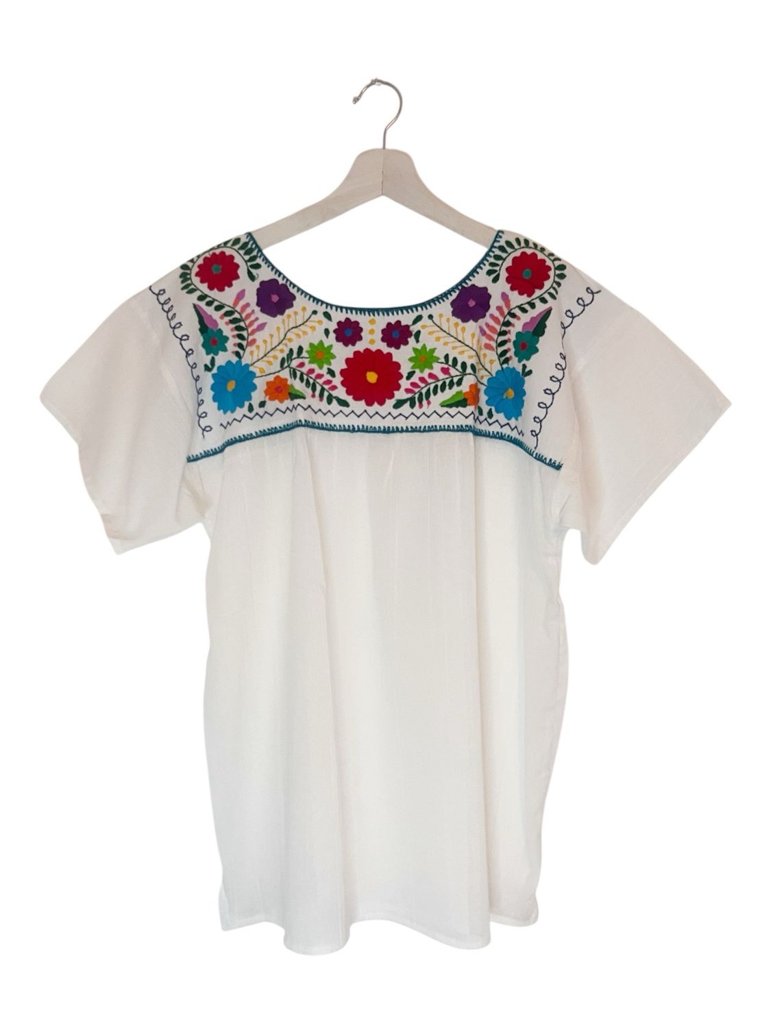 Mexikanische Bluse L mit Stickerei, Sommerbluse