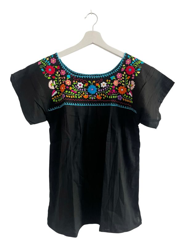 Mexikanische Bluse mit Stickerei, Boho Bluse, S Mexikanische Bluse mit Stickerei, Boho Bluse, S