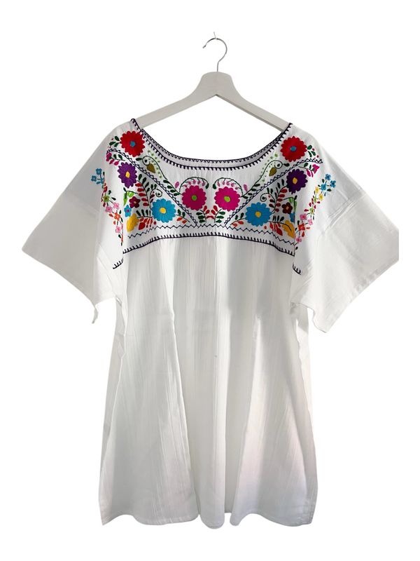 Mexikanische Bluse XXL, Boho Sommerbluse, handgemachte Stickerei Mexikanische Bluse XXL, Boho Sommerbluse, handgemachte Stickerei