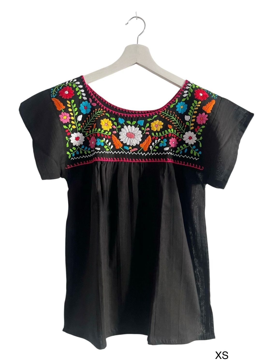 Mexikanische Bluse Puebla, Boho Bestickte Bluse, XS Mexikanische Bluse Puebla, Boho Bestickte Bluse, XS