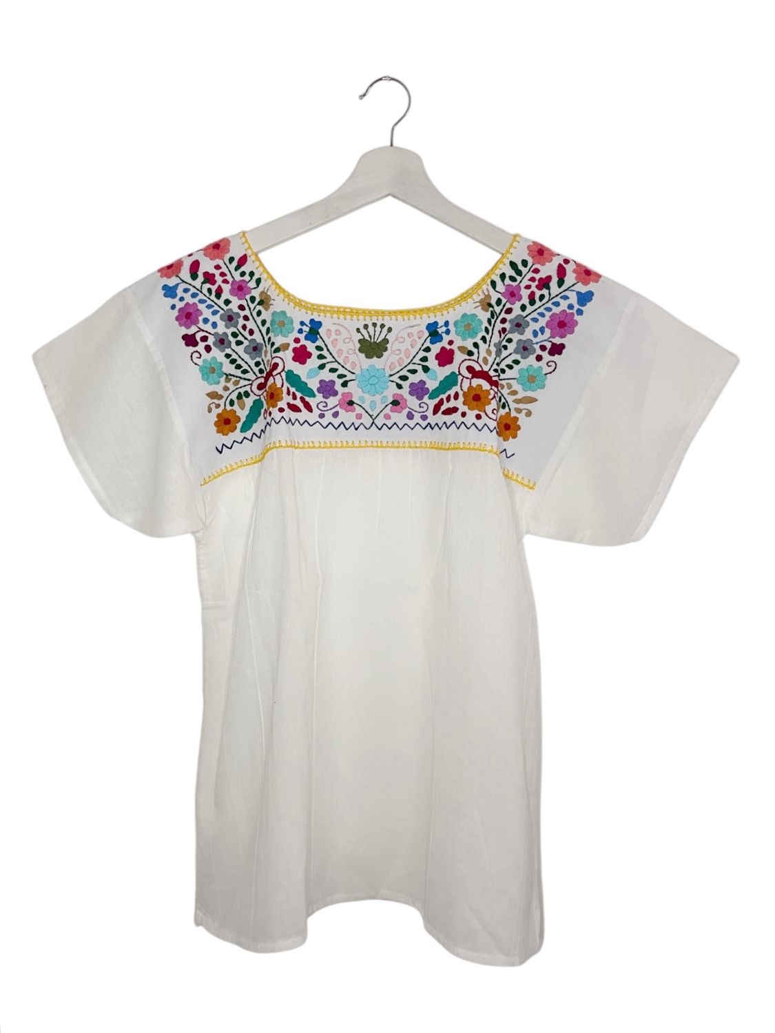 Mexikanische Bluse Puebla, Sommerbluse Ethno-Style,  S