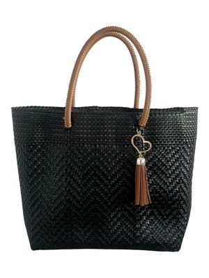 Handtasche Mexico mit Leder, Henkeltasche, Geschenk für Frauen