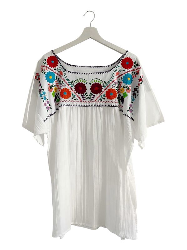Mexikanische Bluse XXL, Boho Sommerbluse, handgemachte Stickerei Mexikanische Bluse XXL, Boho Sommerbluse, handgemachte Stickerei
