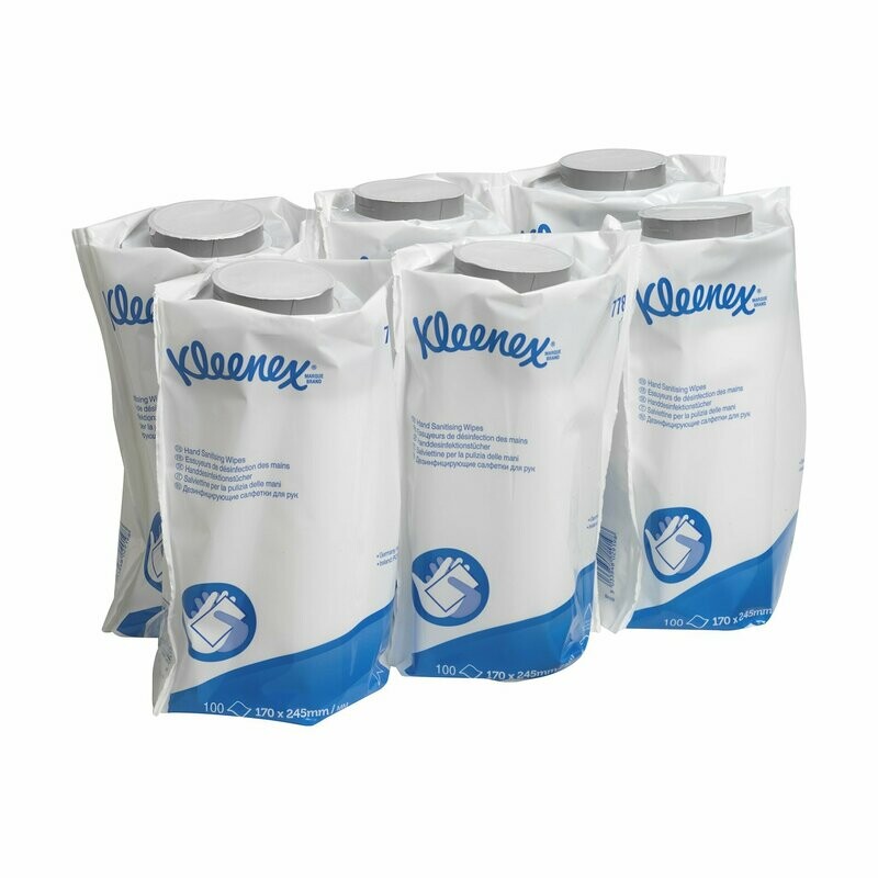 Kleenex Desinfektionstücher ohne Alkohol 6x100 Tücher für Spender 7936