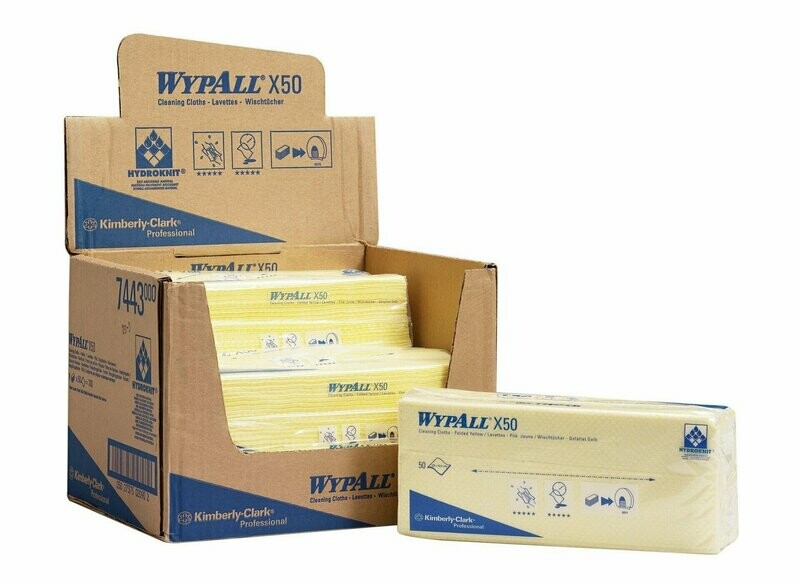 Wypall X50 Wischtücher 300 Tücher farbcodiert Gelb Wypall X50 Wischtücher 300 Tücher farbcodiert Gelb