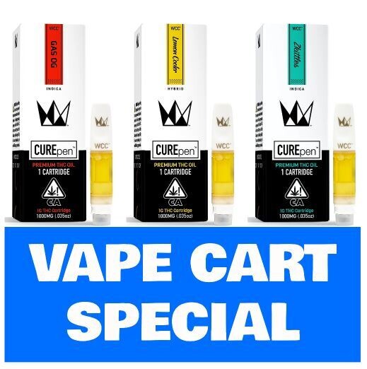 WEST COAST CURE VAPE CART SPECIAL! 3 GRAMS FOR $110!