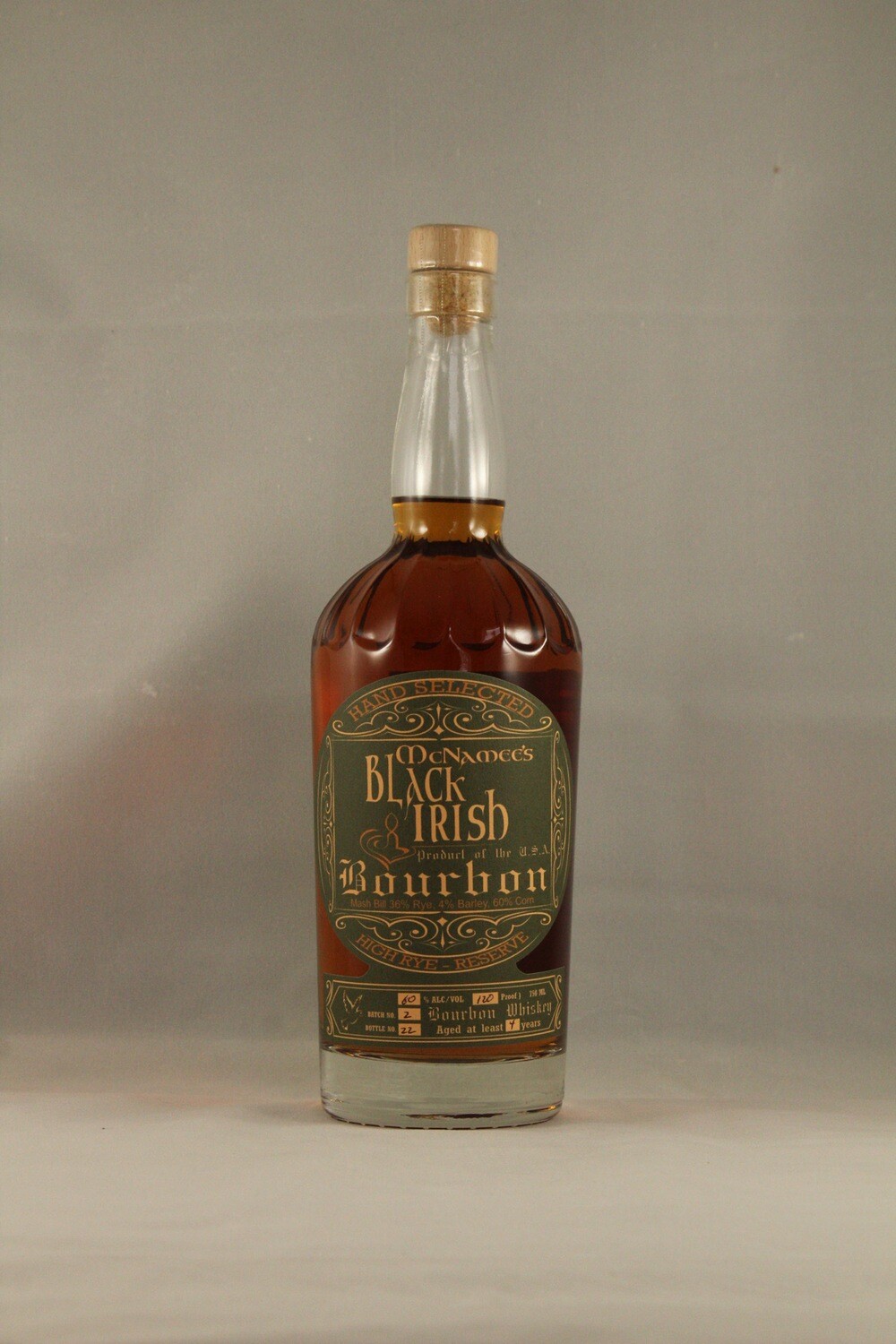 120 Proof High Rye McNamee's Black Irish Bourbon - High Rye 750ml Barrel Proof