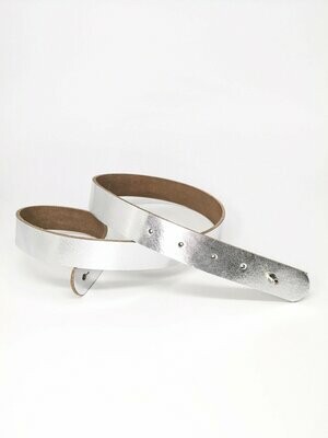 leather belt – Brautgürtel aus Leder in Metalloptik silber