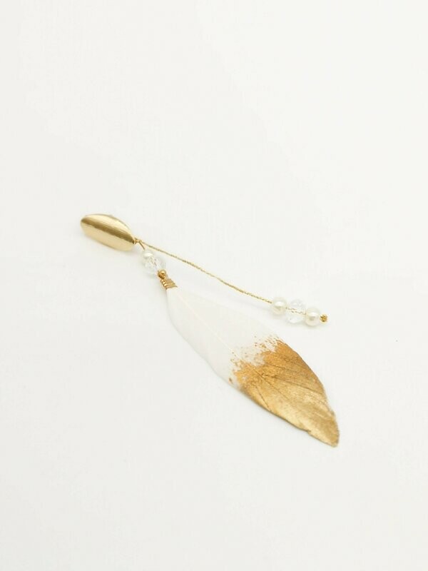 Feder Ohrring gold