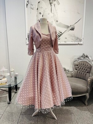 50er Jahre Kleid maßgeschneidert mit Punktetüll