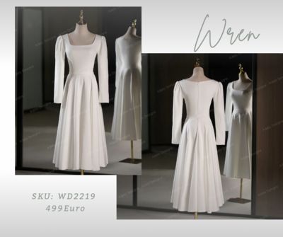„Wren“ Schlichtes schönes Standesamtkleid über knielang „Wren“ Schlichtes schönes Standesamtkleid über knielang