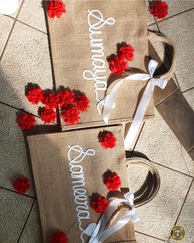 Tan Hessian/Jute Carrier Bag