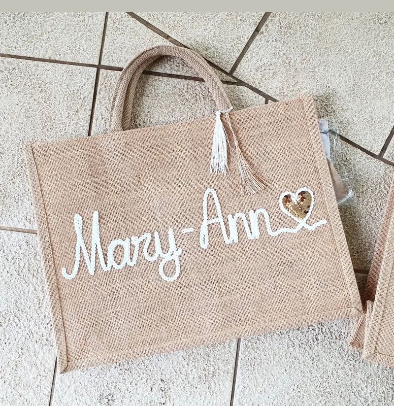Tan Hessian/Jute Carrier Bag