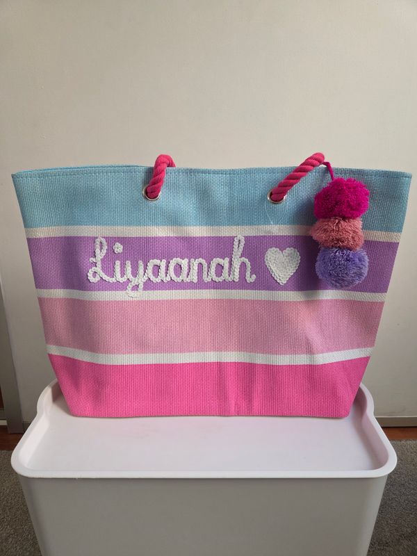 Striped Picnic Swimming Beach Bag