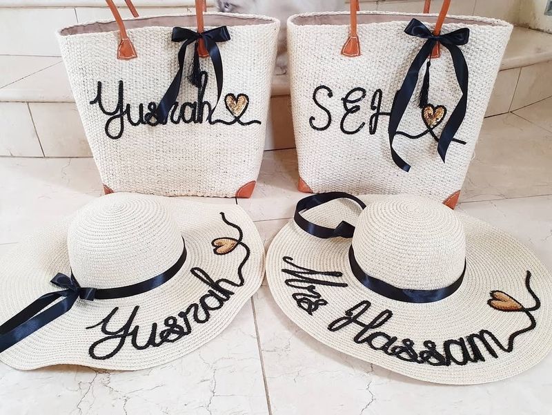 Cream Hessian Beach / Picnic Basket - Large