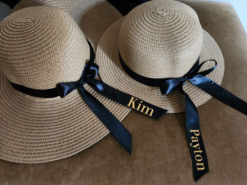 Adults, Teens &amp; Tweens Tan Regular Brim Sunhat with Personalised Ribbon
