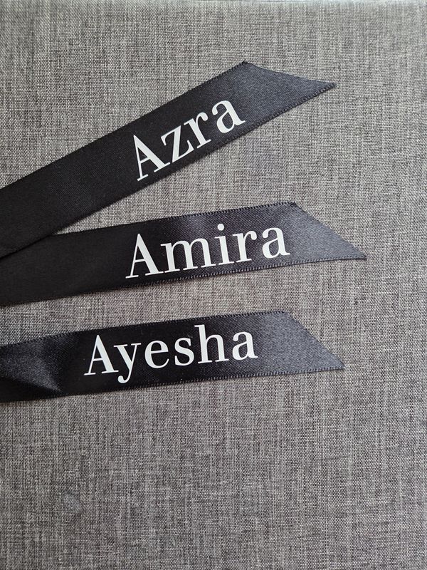 Personalised Ribbon 2.5cm - Single name or Initials (Choose Length)
