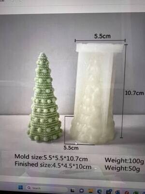 10cm Bauble Tree Candle Silicone Mould