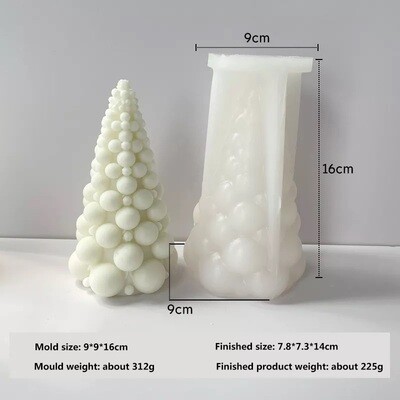 16cm Bauble Tree Candle Silicone Mould
