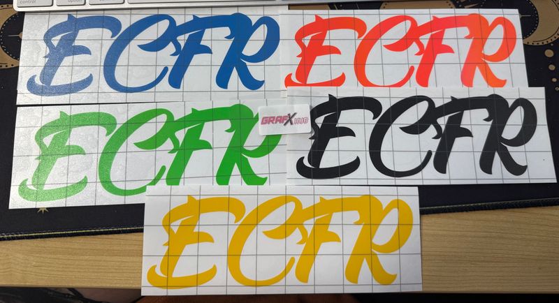Reflective Blue LARGE Short ECFR Logo Stickers!