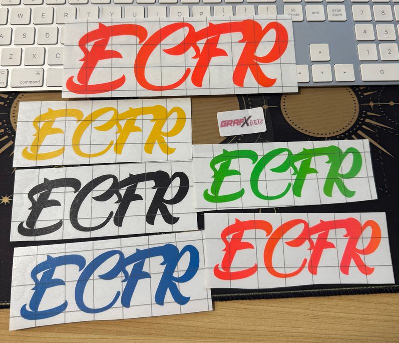 Reflective Green SMALL  Short ECFR Logo Stickers!