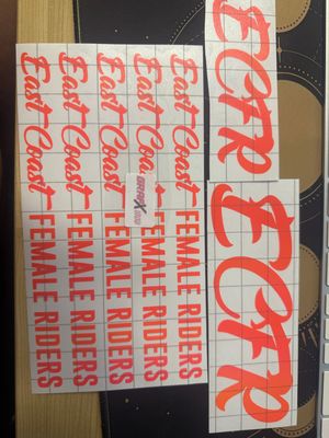 Reflective Orange/Coral Long Logo Stickers!