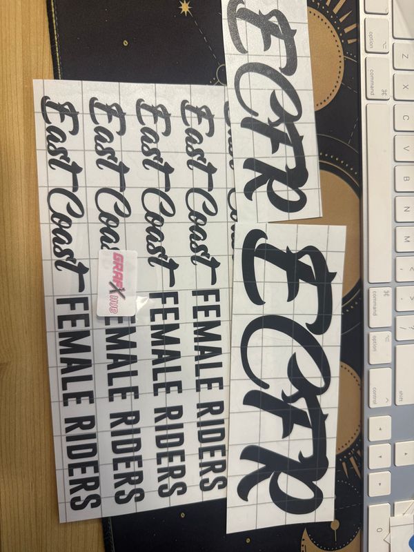 Reflective Black Long Logo Stickers!