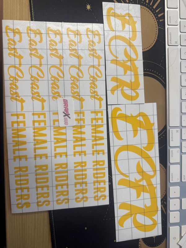 Reflective Yellow Long Logo Stickers!