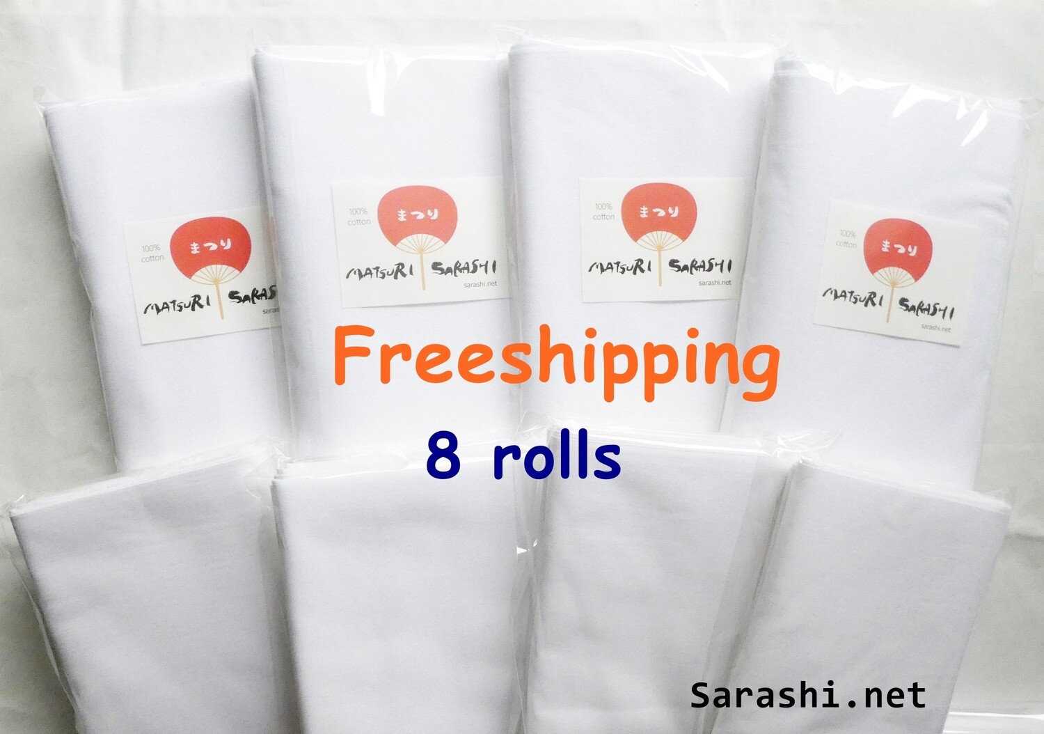 MATSURI sarashi 10M X 8 rolls Freeshipping Japanese cotton fabric SRW003