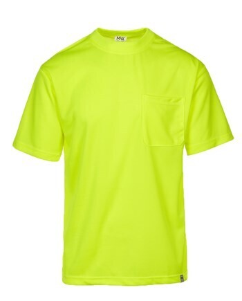 MAX HI-VIZ SHORT SLEEVE T-SHIRT WITH POCKET (Regular sizes and TALLS)