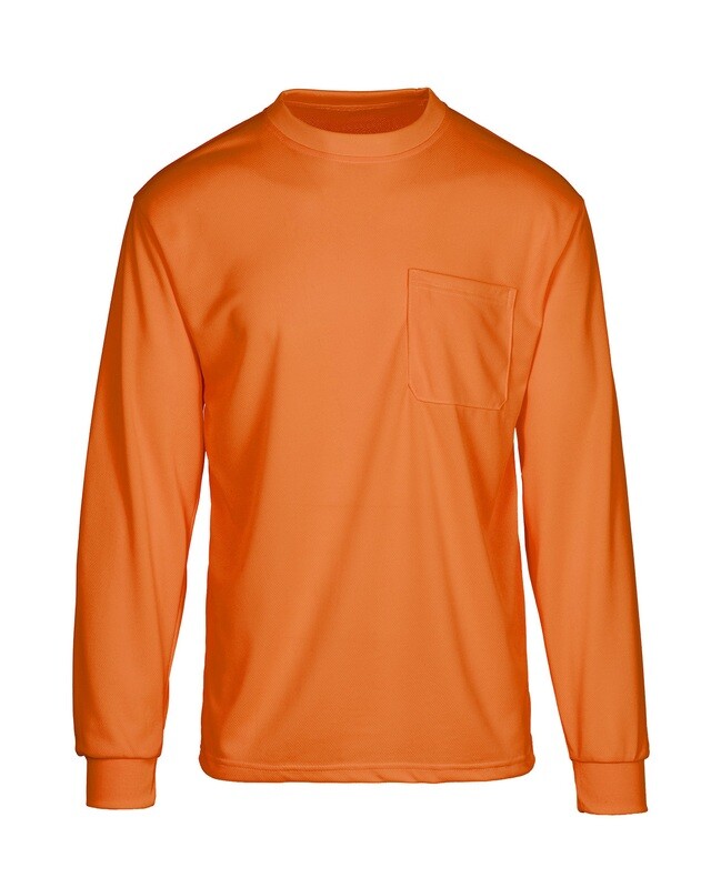 MAX HI-VIZ LONG SLEEVE T-SHIRT WITH POCKET (Regular sizes and TALLS)