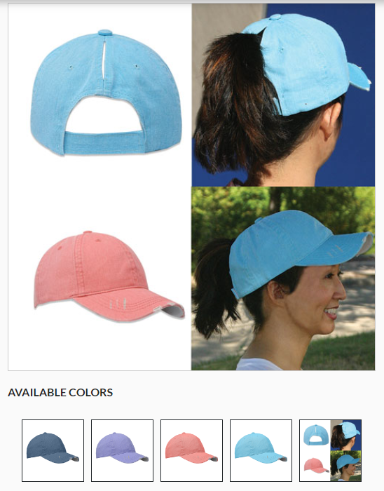 Ponytail Cap - Distressed Washed Cotton