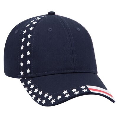 U.S. Flag Woven Applique Strip Hat