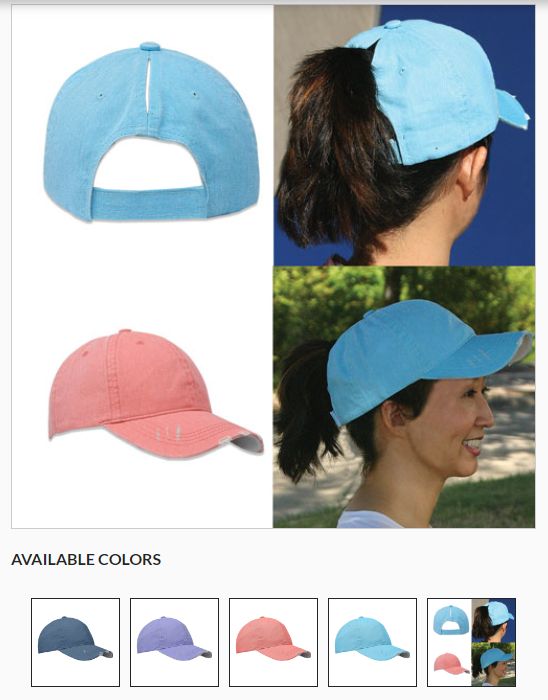 Ponytail Cap - Distressed Washed Cotton